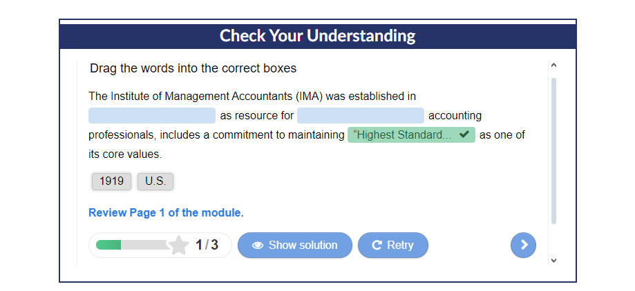 Drag and drop check your understanding interactive